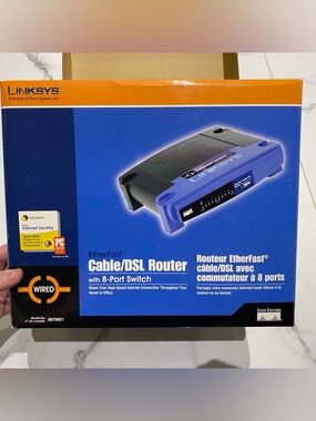 Linksys Etherfast Cable:DSL Router 8 Port Switch BEFSR81 Vintage